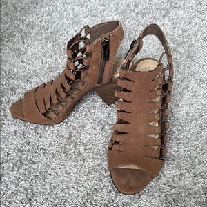 Vince Camuto Brown Heels with Suede Texture